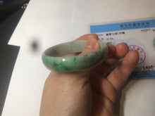 Load image into Gallery viewer, 52.5mm certified 100% natural Type A sunny green red yellow thin jadeite jade bangle GL19-1-4129