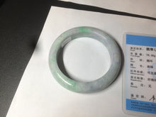 Load image into Gallery viewer, 58.3mm Certified 100% natural Type A sunny green/purple/yellow(Fu Lu Shou) chubby jadeite jade bangle AK55-1188