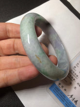 Load image into Gallery viewer, 58.3mm Certified 100% natural Type A sunny green/purple/yellow(Fu Lu Shou) chubby jadeite jade bangle AK55-1188