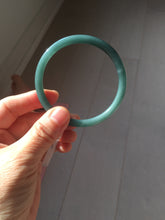 Load image into Gallery viewer, 56.5mm Certified Type A 100% Natura dark blue/green/gray/black Guatemala slim round cut Jadeite bangle PJ98-2453