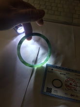 Load image into Gallery viewer, 59.8mm Certified Type A 100% Natural light green/blue/gray Guatemala slim round cut Jadeite bangle PJ16-9684