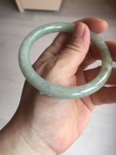 Load image into Gallery viewer, 58.4mm Certified Type A 100% Natural light green/brown round cut Jadeite Jade bangle AR107-4510