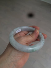 Load image into Gallery viewer, 61.8 mm certified type A 100% Natural light green/white/purple chubby Jadeite Jade bangle BH44-2807