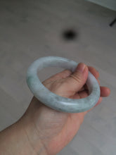 Load image into Gallery viewer, 61.8 mm certified type A 100% Natural light green/white/purple chubby Jadeite Jade bangle BH44-2807