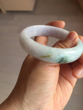 Load image into Gallery viewer, 54.6mm certified 100% natural Type A light gray white purple chubby jadeite jade bangle PH150-4758