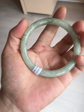 Load image into Gallery viewer, 58.4mm Certified Type A 100% Natural light green/brown round cut Jadeite Jade bangle AR107-4510