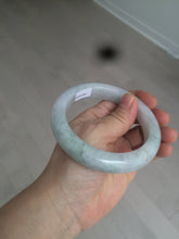 Load image into Gallery viewer, 61.8 mm certified type A 100% Natural light green/white/purple chubby Jadeite Jade bangle BH44-2807