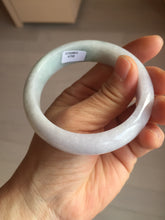 Load image into Gallery viewer, 54.6mm certified 100% natural Type A light gray white purple chubby jadeite jade bangle PH150-4758