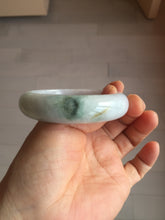 Load image into Gallery viewer, 54.6mm certified 100% natural Type A light gray white purple chubby jadeite jade bangle PH150-4758
