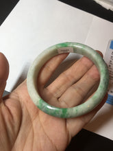 Load image into Gallery viewer, 58.5mm Certified type A 100% Natural sunny green/white Jadeite bangle AY86-3473