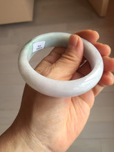 Load image into Gallery viewer, 54.6mm certified 100% natural Type A light gray white purple chubby jadeite jade bangle PH150-4758