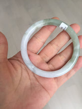 Load image into Gallery viewer, 58.7mm Certified Type A 100% Natural green white slim round cut Jadeite Jade bangle Y169-3693