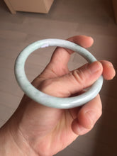 Load image into Gallery viewer, 64mm Certified Type A 100% Natural light green white round cut Jadeite Jade bangle BH93-(1935)