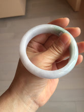 Load image into Gallery viewer, 54.6mm certified 100% natural Type A light gray white purple chubby jadeite jade bangle PH150-4758