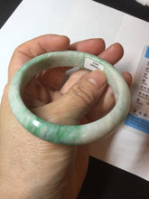 Load image into Gallery viewer, 58.5mm Certified type A 100% Natural sunny green/white Jadeite bangle AY86-3473