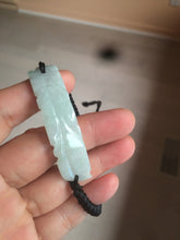 Load image into Gallery viewer, 100% natural type A yellow/white/green carved feather jadeite jade braided adjustable slider bracelet AX39