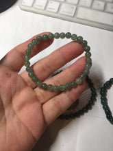 Load image into Gallery viewer, 5.5-7mm size 50-58mm 100% natural type A dark green/blue/gray/black Guatemala jadeite jade beads bracelet PA164