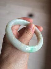 Load image into Gallery viewer, 55.7mm 100% natural Type A sunny green/brown/white jadeite jade bangle R97-3332