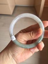 Load image into Gallery viewer, 58.8mm certified Type A 100% Natural light purple white brown with brown floating flowers round cut Jadeite Jade bangle PC161-4081