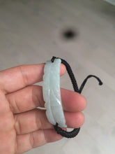 Load image into Gallery viewer, 100% natural type A yellow/white/green carved feather jadeite jade braided adjustable slider bracelet AX39