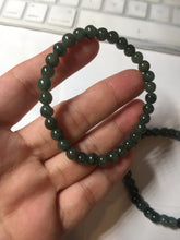 Load image into Gallery viewer, 5.5-7mm size 50-58mm 100% natural type A dark green/blue/gray/black Guatemala jadeite jade beads bracelet PA164