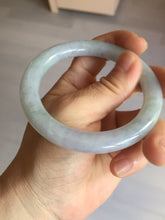 Load image into Gallery viewer, 56mm Certified type A 100% Natural icy watery light green/purple round cut Jadeite bangle BN41