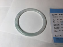 Load image into Gallery viewer, 59.5mm 100% natural certified light green/white round cut slim jadeite jade bangle BL43-1824