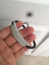 Load image into Gallery viewer, 100% natural type A yellow/white/green carved feather jadeite jade braided adjustable slider bracelet AX39