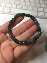 Load image into Gallery viewer, 5.5-7mm size 50-58mm 100% natural type A dark green/blue/gray/black Guatemala jadeite jade beads bracelet PA164
