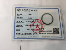 Load image into Gallery viewer, 58mm Type A 100% Natural half black half icy dark green/blue/gray Guatemala slim round cut Jadeite bangle PJ19-2615