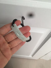 Load image into Gallery viewer, 100% natural type A yellow/white/green carved feather jadeite jade braided adjustable slider bracelet AX39