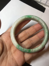 Load image into Gallery viewer, 58.5mm Certified type A 100% Natural sunny green/white Jadeite bangle AY86-3473