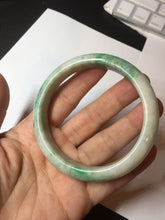 Load image into Gallery viewer, 58.5mm Certified type A 100% Natural sunny green/white Jadeite bangle AY86-3473