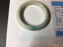Load image into Gallery viewer, 56mm Certified type A 100% Natural sunny green/white Jadeite bangle AY87-3479