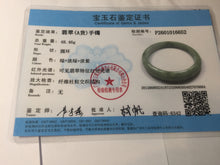 Load image into Gallery viewer, 59.2mm certified Type A 100% Natural dark green gray light purple Jadeite Jade bangle PJ87-6652