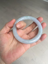 Load image into Gallery viewer, 56mm Certified type A 100% Natural icy watery light green/purple round cut Jadeite bangle BN41