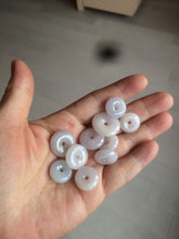 Load image into Gallery viewer, 100% Natural white/purple/yellow jadeite Jade Safety Guardian Button(donut) Pendant/worry stone BF96