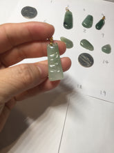 Load image into Gallery viewer, 100% Natural type A icy watery light green Jadeite Jade bamboo pendant PC124-1