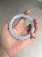 Load image into Gallery viewer, 56mm Certified type A 100% Natural icy watery light green/purple round cut Jadeite bangle BN41