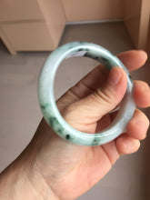 Load image into Gallery viewer, 56.5mm Certified Type A 100% Natural light purple white green with green floating flowers jadeite Jade bangle PB295-7300