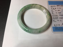 Load image into Gallery viewer, 58.5mm Certified type A 100% Natural sunny green/white Jadeite bangle AY87-3471