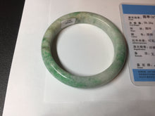 Load image into Gallery viewer, 58.5mm Certified type A 100% Natural sunny green/white Jadeite bangle AY87-3471