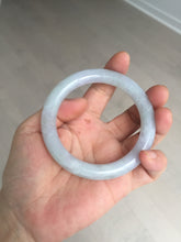 Load image into Gallery viewer, 56mm Certified type A 100% Natural icy watery light green/purple round cut Jadeite bangle BN41