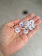 Load image into Gallery viewer, 100% Natural white/purple/yellow jadeite Jade Safety Guardian Button(donut) Pendant/worry stone BF96