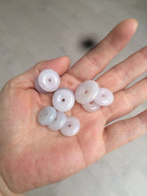 Load image into Gallery viewer, 100% Natural white/purple/yellow jadeite Jade Safety Guardian Button(donut) Pendant/worry stone BF96
