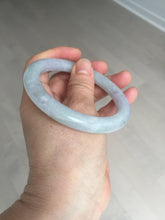 Load image into Gallery viewer, 56mm Certified type A 100% Natural icy watery light green/purple round cut Jadeite bangle BN41