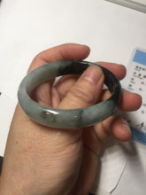 Load image into Gallery viewer, 47mm Certified Type A 100% Natural dark green Jadeite Jade oval bangle AH93-4483