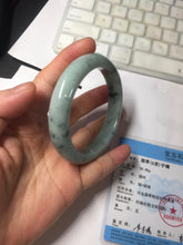 Load image into Gallery viewer, AllaboutjadeCanada.com only 57mm certified Type A 100% Natural dark green gray Jadeite Jade bangle PJ89-6651 Add on item