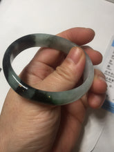 Load image into Gallery viewer, 47mm Certified Type A 100% Natural dark green Jadeite Jade oval bangle AH93-4483