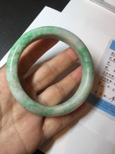 Load image into Gallery viewer, 58.5mm Certified type A 100% Natural sunny green/white Jadeite bangle AY87-3471